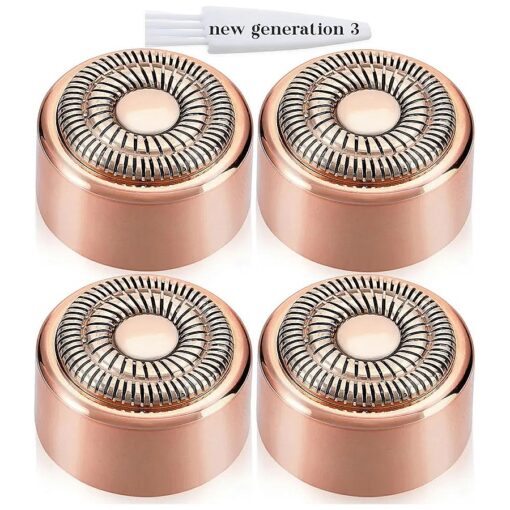 Replacement Heads New Generation 3 for Finishing Touch Flawless Facial Hair Remover Ring Light, New Version Replacement Blades for Women,18K Gold-Plated Rose Gold for Flawless