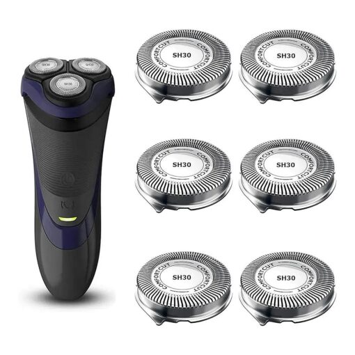 SH30 Replacement Heads for Philips Norelco Series 3000, 2000, 1000 Shavers and S738 Click and Style, ComfortCut Shaving Heads 6 Pack