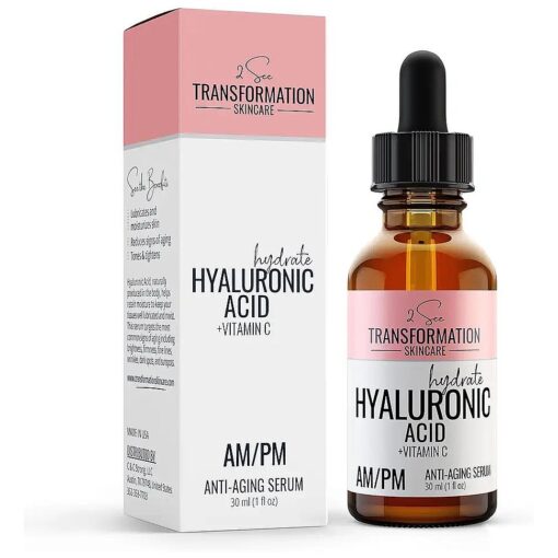 Vitamin C Serum, Hyaluronic Acid Serum for Face, Anti Aging, Menopause Support, Skin Care Products, Smooth & Tightening Skincare, Dark Spot Remover_2 See Transformation Skincare, 1 oz