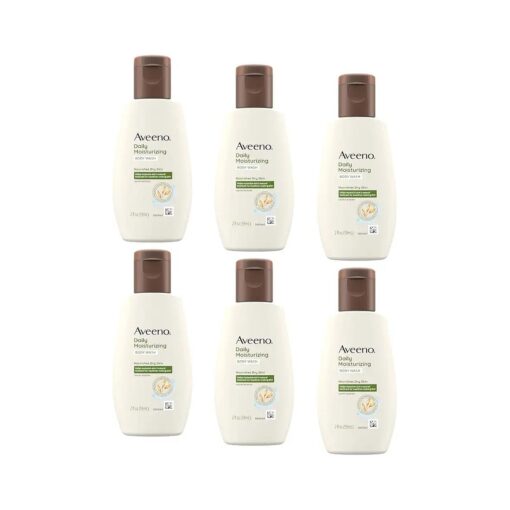 Aveeno Daily Moisturizing Body Wash, Travel Size, 2 Fluid Ounce ( Pack of 6 )