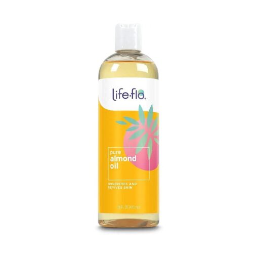 LIFE-FLO Pure Almond Oil, Sweet Almond Oil for Skin Care, Hair Care and Massage, Aromatherapy Carrier Oil, Revitalizing and Moisturizing, No Fillers, 60-Day Guarantee, Not Tested on Animals, 16oz