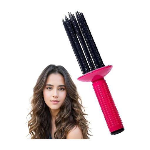 17 Teeth Curling Roll Comb, Curly Hair Brush, Curly Hair Styler Tool, Curl Defining Brush, Professional Curling Brush for Hair Salon, Home ( 1Pc )