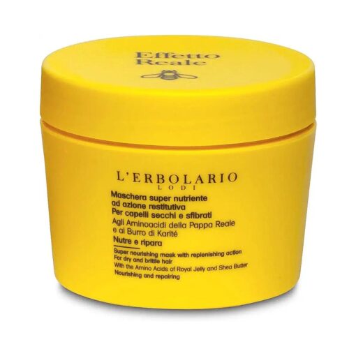 L'Erbolario Effetto Reale Super Nourishing Hair Mask - Restores Body to Damaged Hair - Leaves Hair Strong and Radiant - Promotes Healthy Growth - Silicone Free - Suitable for Dry Hair - 5.07 oz