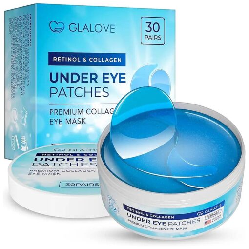 Under Eye Patches for Puffy Eyes : 60 Count Retinol Collagen Eye Gels Pads - Eye Skin Treatment Mask for Dark Circles, Wrinkles Puffy & Bags - Anti-Aging & Rejuvenating Eye Masks Women, Men ( Blue )