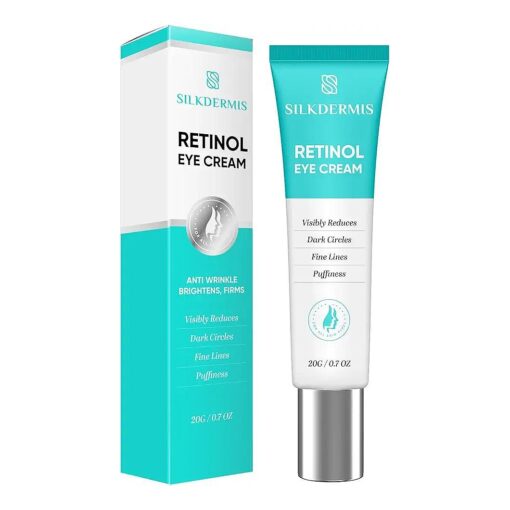 Retinol Eye Cream, Eye Cream for Dark Circles and Puffiness, Eye Cream Anti Aging, Under Eye Cream, Eye Cream for Puffiness and Bags Under Eyes, Visibly Reduces Fine Lines 0.7oz