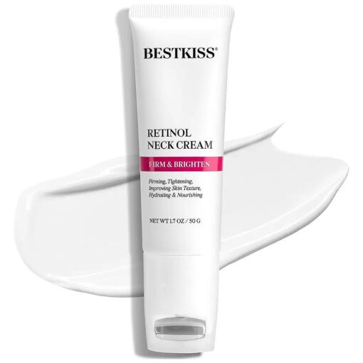 Retinol Neck Cream for Tightening and Firming : Anti Aging Reduce Neck Lines Wrinkles Fine Lines with Roller for Face Neck Chest 50g