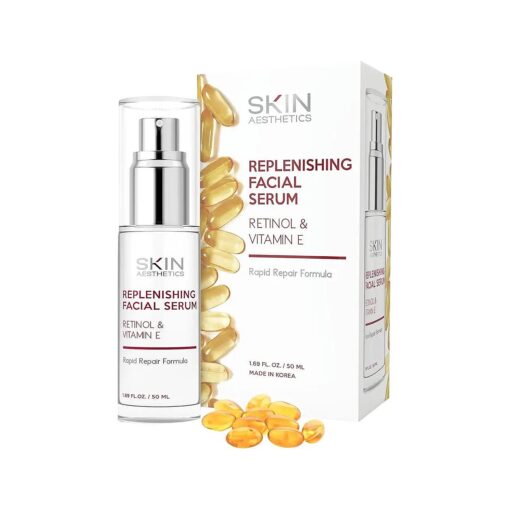 Retinol and Vitamin E Face Serum - Diminishes Blemishes, Wrinkles & Fine Lines, Moisturizing & Anti-aging Facial Serum - Cruelty Free Korean Skin Care For All Skin Types - 1.69 Fl, oz