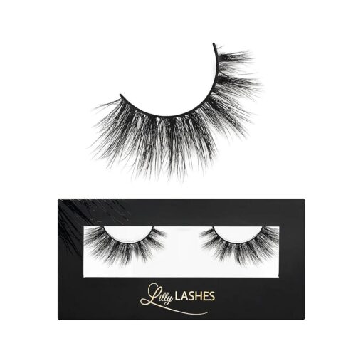 Lilly Lashes Miami Flare 3D Mink Lashes - Mink Eyelashes, The Original Lilly Lash, Wispy Lashes Natural Look, Reusable Eyelashes up to 25x, Fluffy Eyelashes, Strip Lashes - Lash Glue not Included