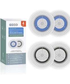 Brushmo Brush Head Replacements Compatible with Clarisonic Mia 1, Mia 2, Mia Fit, Alpha Fit, Smart Profile Uplift, 4 pack of Deep Pore and Sensitive