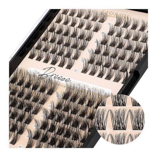 LASHVIEW Lash Clusters, 144 Pcs Cluster Lashes, DIY Cluster Eyelash Extensions Mega Volume Reusable Individual Lashes Cluster Volume Look Super Thin Band & Soft ( Volume, C-10-16mix )