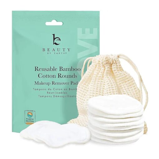 Reusable Cotton Rounds Makeup Remover Pads - 14 Bamboo Cotton Pads for Face, Reusable Makeup Remover Pads, Cotton Rounds for Face Pads, Makeup Eraser Reusable Cotton Pads for Makeup Removal