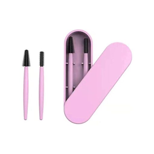 Eyebrow And Eyelash Brush Reusable With Case, Makeup Kit, Makeup Brushes Set, Reusable Cosmetic Brush Makeup Tool, Profesional Brush Makeup Comb ( Purple )