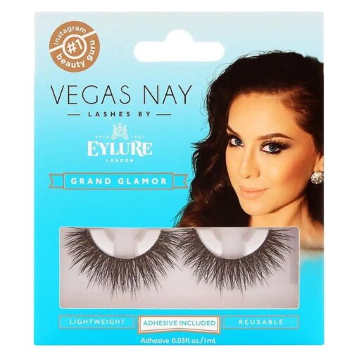 Eylure Vegas Nay False Eyelashes, Reusable, Adhesive Included, 1 Pair, Cruelty Free