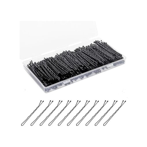 Bobby Pins 300 Pcs, Bobby Pins Black 2Inches, Fosvrde Reusable Invisible Wave Non Slip Hair Pins, for Girls, and Women, Bulk With Storage Box