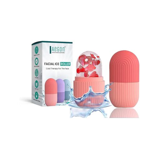 Ice Roller for Face | Ice Roller for Face Massager | Face Ice Roller for Men & Women | Ice Cube Roller for Glowing Skin & Puffy Eyes | Reusable & Unbreakable ( Pink )