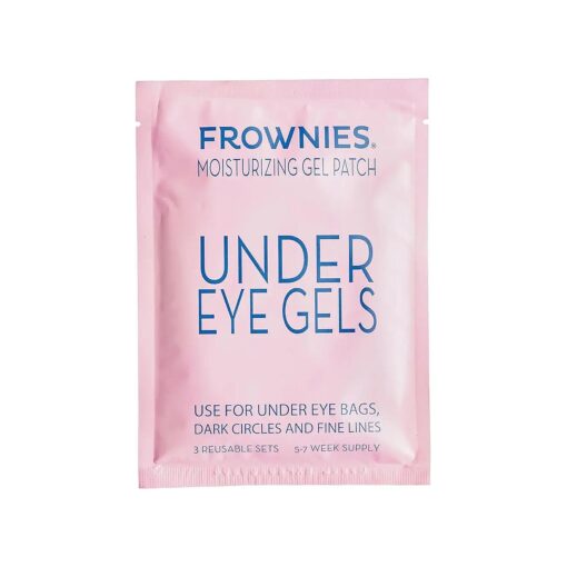 Frownies Under Eye Gel Patches for Puffy Eyes - Under Eye Patches for Dark Circles with Cactus Collagen - Under Eye Mask for Dark Circles and Puffiness - Reusable, 3 Pack