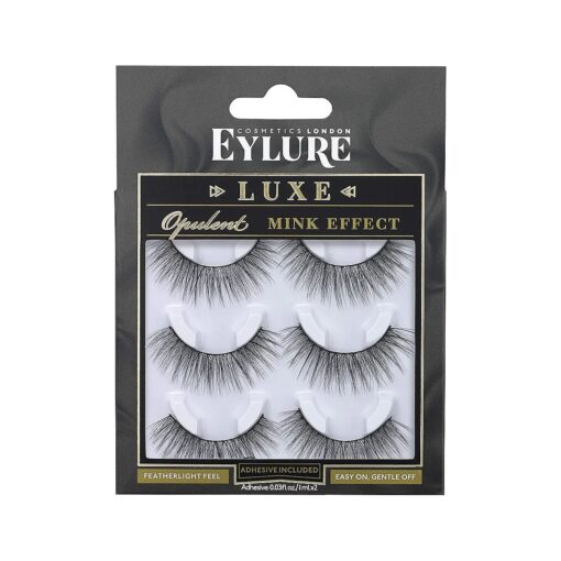 Eylure Faux Mink Eye Lashes, Reusable, Adhesive Included, Baroque, 1 Pair