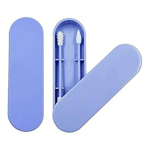 Reusable Cotton Swabs - 2 Silicon Swabs with Travel Case - Compact and Portable - Washable and Eco-Friendly - Removing Makeup, Oil, etc .