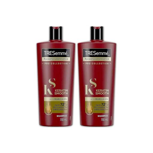 Tresemme Keratin Smooth Shampoo with Marula Oil, Pro Collection - 24 Fl Oz / 700 mL x 2 Pack