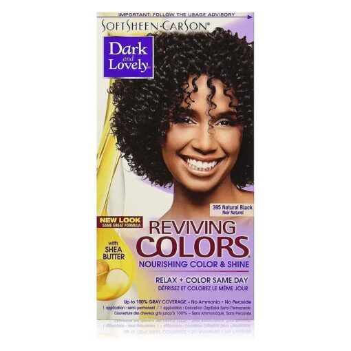 Dark and Lovely Reviving Colors Nourishing Color & Shine, Natural Black 395