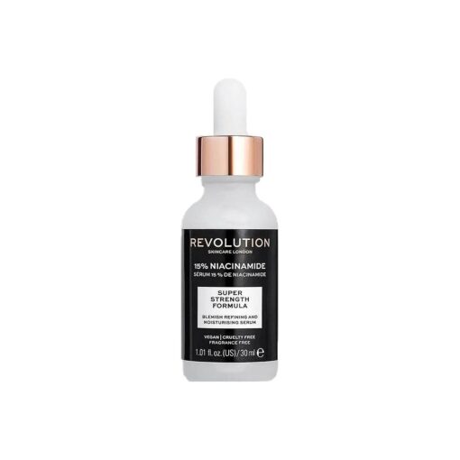 Revolution Skincare 15 % Niacinamide Blemish & Pore Refining Serum, Targets Blemishes and Large Pores, Vegan & Cruelty Free, 1.01fl.oz/30ml