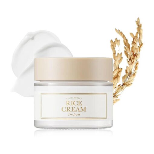 I 'm from Rice Cream 1.69 Ounce, 41 % Rice Bran Essence with Ceramide, Glowing Look, Improves Moisture Skin Barrier, Nourishes Deeply, Smoothening to Even Out Skin Tone, K Beauty