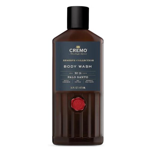 Cremo Rich-Lathering Palo Santo Body Wash for Men, Notes of Bright Cardamom, Dry Papyrus and Aromatic Palo Santo, 16 Fl Oz