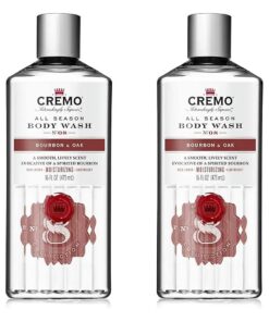 Cremo Rich-Lathering Bourbon & Oak Body Wash, A Sophisticated Blend of Distillers Spice, Fine Bourbon and White Oak, 16 Fl Oz ( 2-Pack )