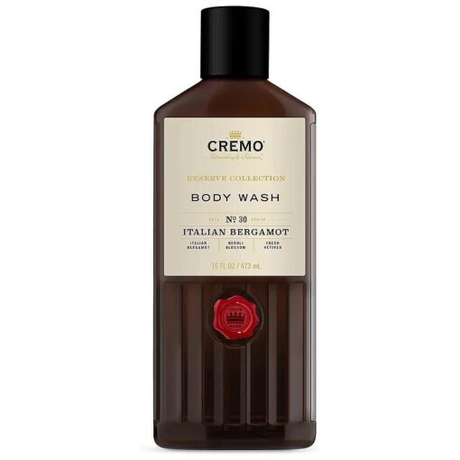 Cremo Rich-Lathering Italian Bergamot Body Wash for Men, Notes of Italian Bergamot, Neroli Blossom, and Fresh Vetiver, 16 Fl Oz