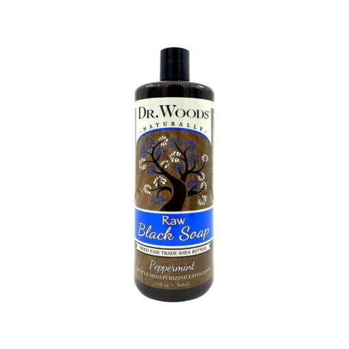 Dr. Woods Raw Moisturizing Black Peppermint Soap with Organic Shea Butter, 32 Ounce