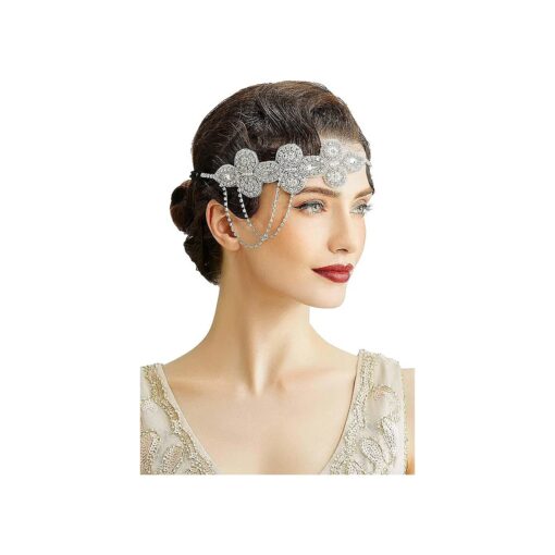 BABEYOND 1920s Flapper Headband Crystal Great Gatsby Headpiece Roaring 20s Flapper Gatsby Hair Accessories