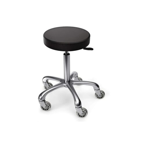 TASALON Rolling Stool - Adjustable Stool with Wheels - Soft Swivel Workbench Stool- Desk Stool Chair for Kitchen, Salon, Spa, Tattoo, Pedicure - Massage Stool Salon Stool Esthetician Chair - Black