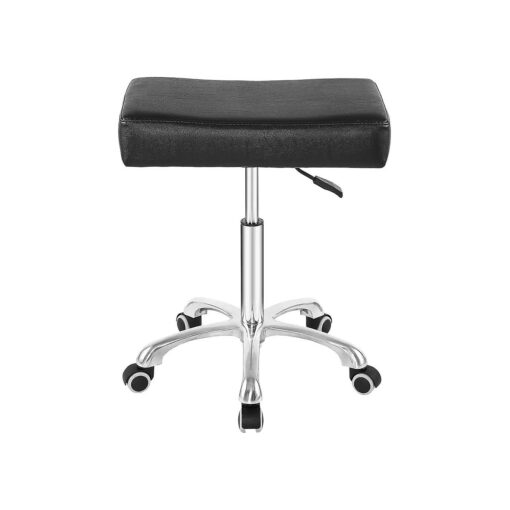 Rolling Swivel Stool Height Adjustable with Wheels Heavy Duty for Office Home Desk Counter Salon ( Black ) ( Black, Without Footrest )