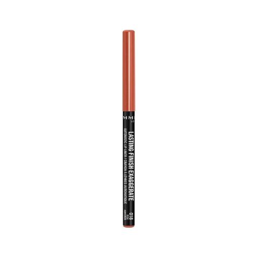 Rimmel Lasting Finish Exaggerate Automatic Lip Liner - Rich, Smooth Formula for Long Lasting Lip Looks - 018 Rose Addiction, .01oz