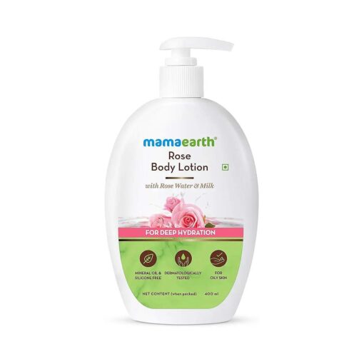 Rose Body Lotion with Rose Water and Milk For Deep Hydration | Nourishing Long-Lasting Body Moisturizer | Non-Sticky & Lightweight Formula | 13.53 Fl Oz ( 400ml )