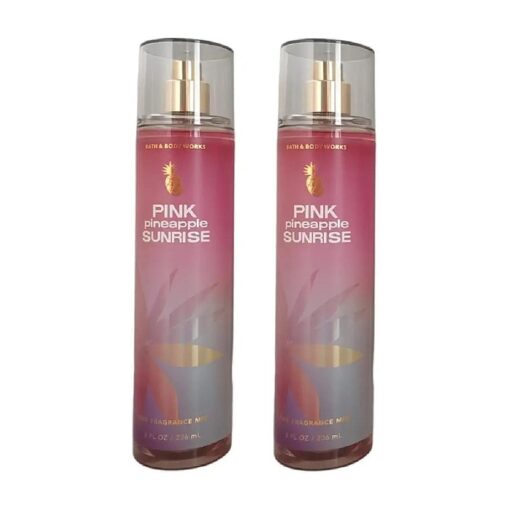 Bath and Body Works Pink Pineapple Sunrise Fine Fragrance Mist - Value Pack Lot of 2 ( Pink Pineapple Sunrise )