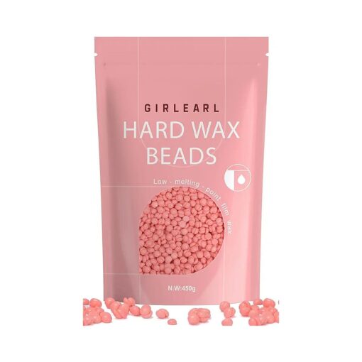 Hard Wax Beads, 1lb Wax Beans for Hair Removal Sensitive Skin with Rose Formula, Perfect for Full Body, Facial, Brazilian Bikini, and Legs at Home Wax Refill for Women Men ( pink )