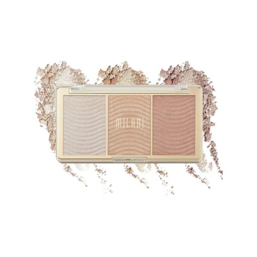 Milani Stellar Lights Highlighter Palette - Rose Glow ( 0.42 Ounce ) 3 Vegan, Cruelty-Free Face Powders that Contour & Highlight for a Glowing Look