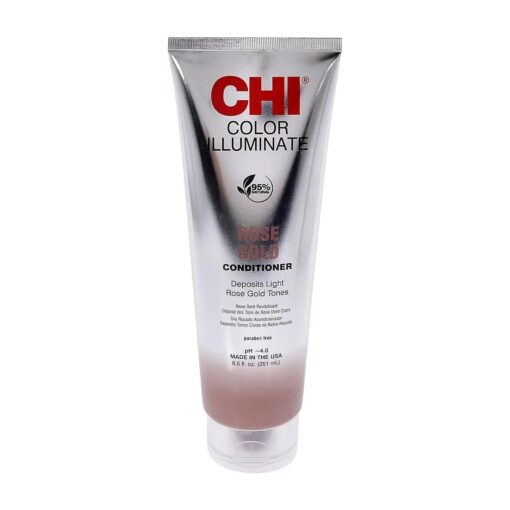 CHI Color Illuminate Conditioner, Helps Maintain Fresh Color In Natural & Color-Treated Hair, Sulfate, Paraben, & Cruelty-Free, Rose Gold, 8.5 Oz