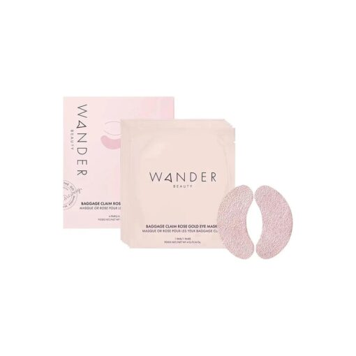 Wander Beauty Baggage Claim - Rose Gold Foil Under Eye Patches For Dark Circles and Puffiness - Under Eye Mask Depuffs & Firms - Brightening Eye Mask for Under Eye Bags ( 6 Pairs )