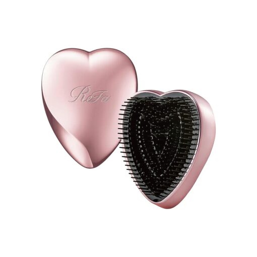 ReFa HEART BRUSH ROSE GOLD | Heart Shaped Detangling Brush for Women | Small Hair Brush for Thick Hair | Hair Detangler Hair Brush Travel Hair unbrush