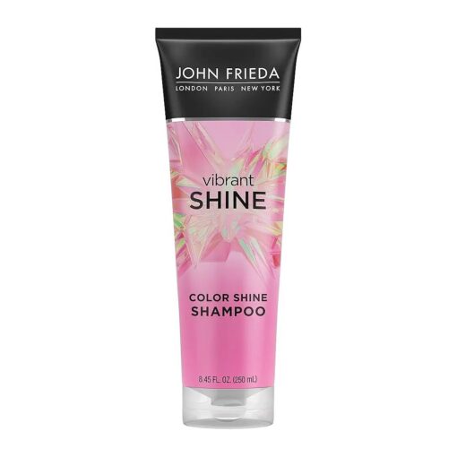 John Frieda Vibrant Shine Shampoo, Glossy Hair Treatment with Rose Hip Oil, Paraben and Sulfate Free, Cruelty Free Formula, 8.45 fl oz