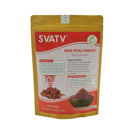 SVATV Rose Petal Powder For Skin Lightening & Blemishes, Hair & Facial mask scrub, Face or Hair Skin Brightening Hydrating Skin Tone Pore Minimizer Oil Control Face Mask - 227g | 8 oz | Half Pound