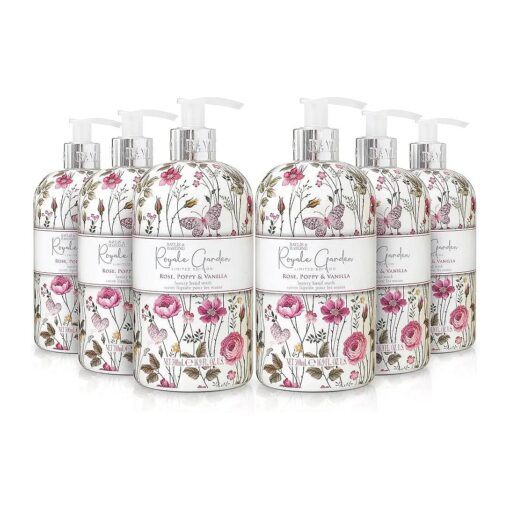 Baylis & Harding Royale Garden Rose, Poppy & Vanilla, 500ml Hand Wash, Pack of 6