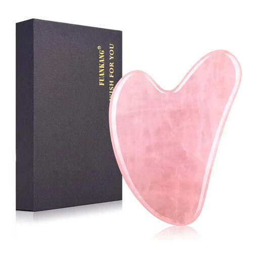 Gua Sha Facial Tools, Rose Quartz GuaSha Stone Massage Tool for Face Mothers Day Gifts ( Rose )