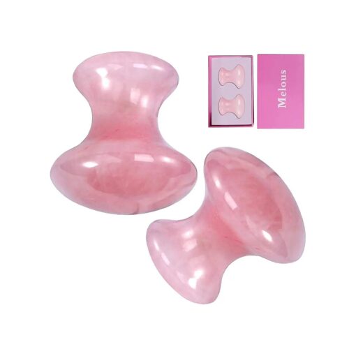 Melous Gua Sha Facial Tools, Jade Roller Guasha Massage Rose Quartz Mushroom Shape Stones Face Lift Remove Wrinkles Massager Gift for Women