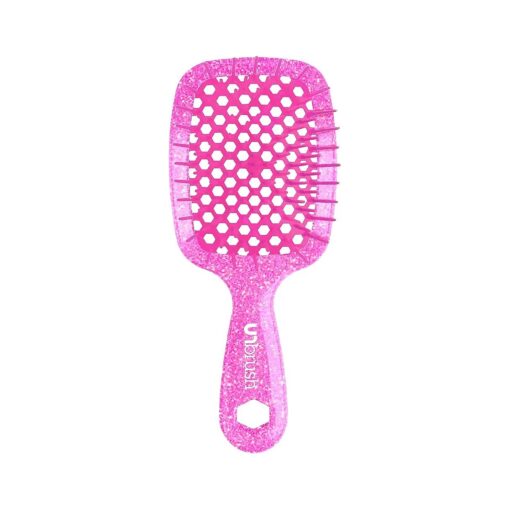 FHI HEAT UNbrush MINI Wet & Dry Vented Detangling Hair Brush, Rose Quartz Pink