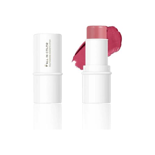 Go Ho Blush Stick for Cheeks & Lips, Cream-to-Powder Face Blush Matte Finish Makeup for Daily Wear,3D Wonder Stick 005 Rose Red Blush