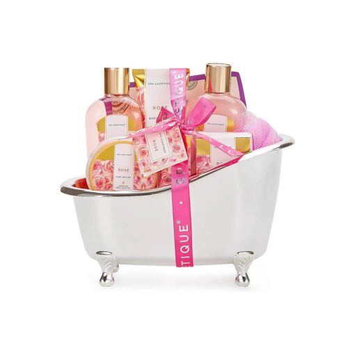 Gift Set For Women, Spa Luxetique Bath Sets for Women Gift, 8 Pcs Rose Spa Basket Includes Bubble Bath, Shower Gel, Body Lotion, Birthday Spa Gifts, Mothers Day Gifts for Mom