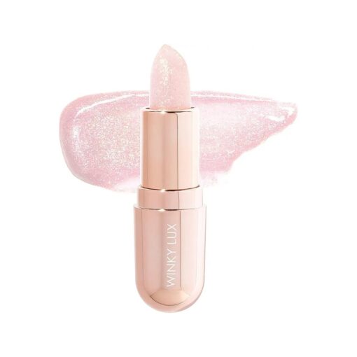 Winky Lux Glimmer Balm, pH Lip Balm, Color Changing Lipstick and Tinted Lip Balm, Vegan & Cruelty Free Lip Balm, Hydrate & Plump, Pink Shimmer Lipstick, Rose